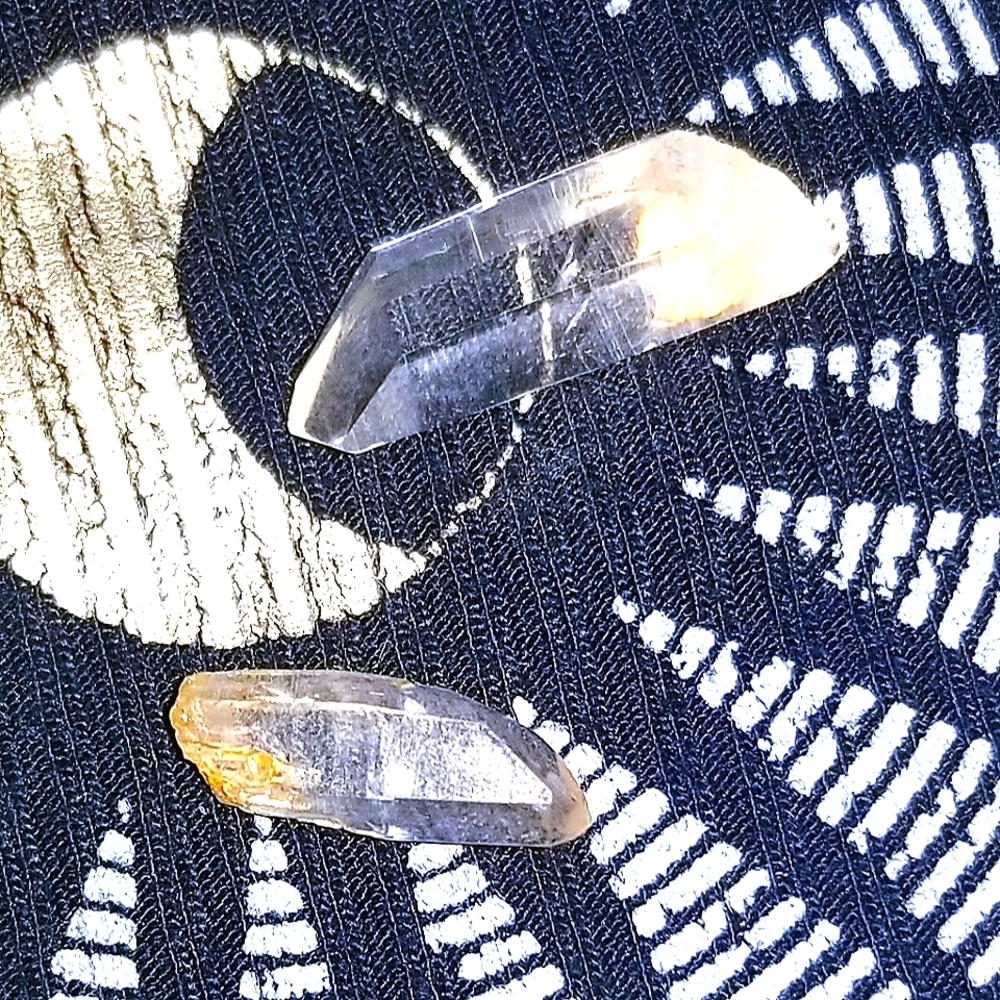 2 natural clear quartz healing  crystals